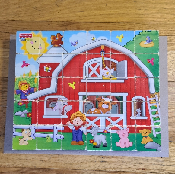 Fisher-Price Little People ABC Puzzle Wood Block Set - Picture 10 of 10
